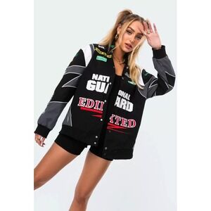 Edikted Racing Jacket National Guard Embroidered Rally Patches Black Small Racer